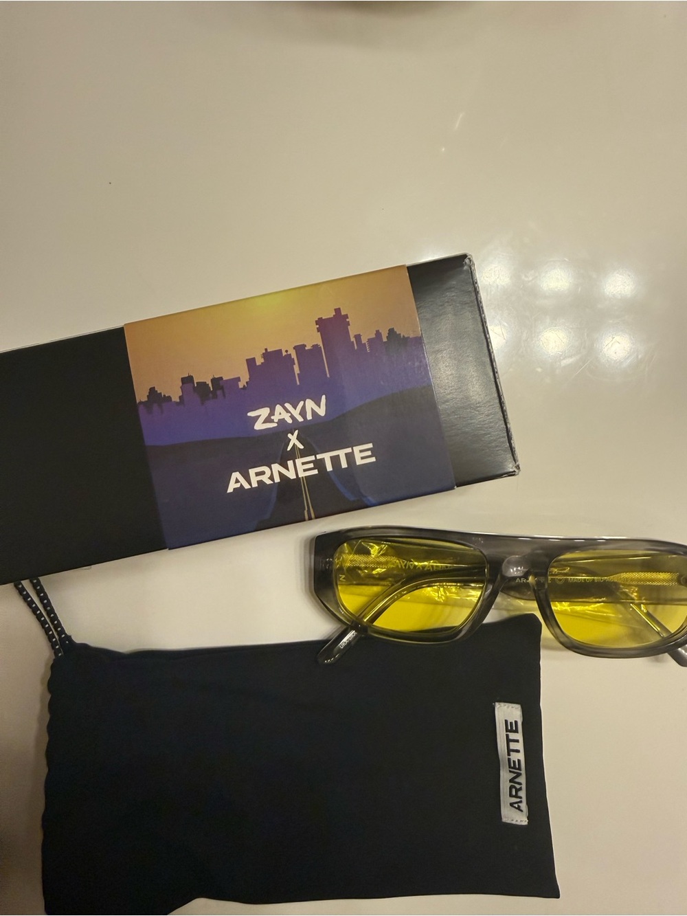 Brand New In Box Zayn x Arnette Yellow Lens Sunglasses